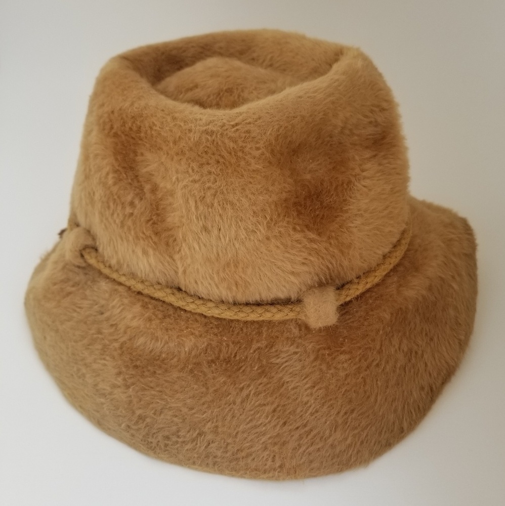 Vintage Frank Olive Magnin tan felt fur fedora hat